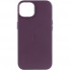 Кожаный чехол Leather Case (AA) with MagSafe для Apple iPhone 14 (6.1") Dark violet