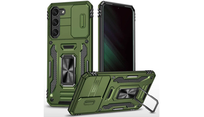 Ударопрочный чехол Camshield Army Ring для Samsung Galaxy S20 FE Оливковый / Army Green - фото