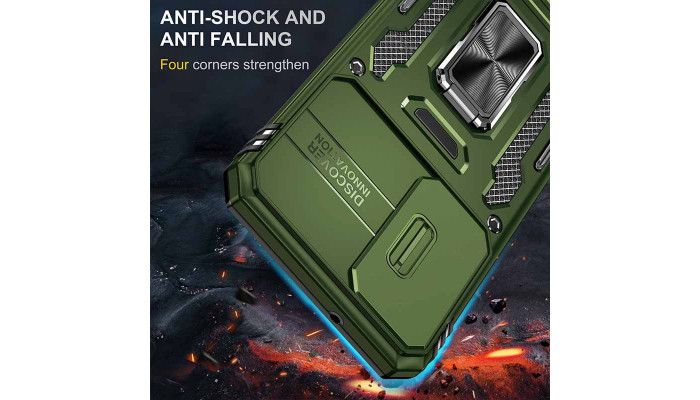 Ударопрочный чехол Camshield Army Ring для Samsung Galaxy S20 FE Оливковый / Army Green - фото