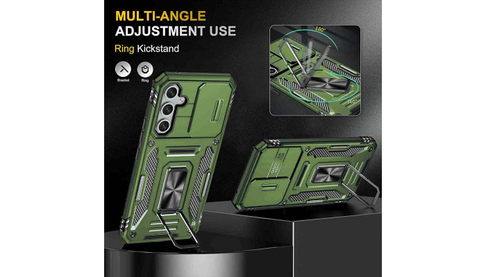 Ударостійкий чохол Camshield Army Ring для Samsung Galaxy A54 5G Оливковий / Army Green - фото