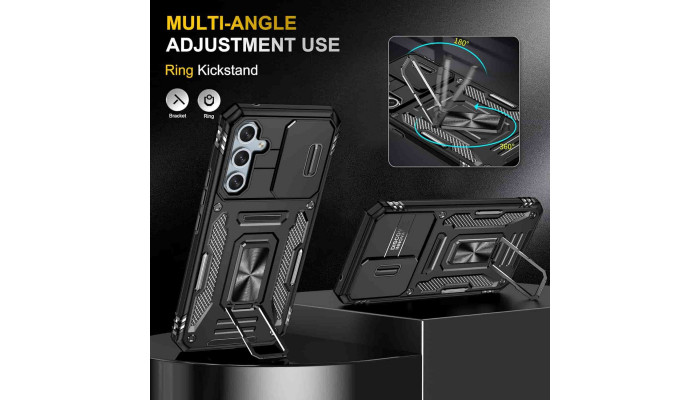 Ударостійкий чохол Camshield Army Ring для Samsung Galaxy A54 5G Чорний / Black - фото
