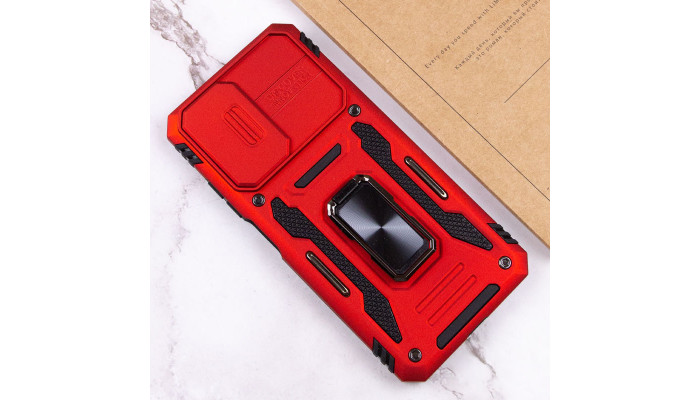 Ударопрочный чехол Camshield Army Ring для Xiaomi Redmi Note 11 Pro 4G/5G / 11E Pro / 12 Pro 4G Красный / Red - фото