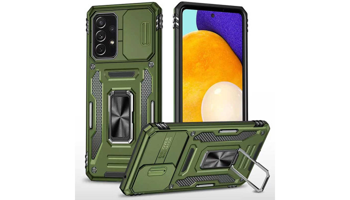 Ударопрочный чехол Camshield Army Ring для Samsung Galaxy A13 4G / A04s Оливковый / Army Green - фото