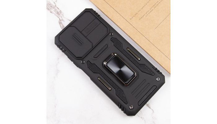 Ударостійкий чохол Camshield Army Ring для Xiaomi Redmi Note 11 (Global) / Note 11S / Note 12S Чорний / Black - фото