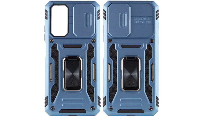 Ударопрочный чехол Camshield Army Ring для Xiaomi Redmi Note 11 (Global) / Note 11S / Note 12S Голубой / Light Blue - фото