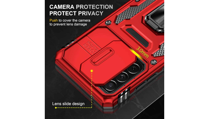 Ударопрочный чехол Camshield Army Ring для Samsung Galaxy A53 5G Красный / Red - фото