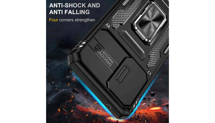 Ударостійкий чохол Camshield Army Ring для Samsung Galaxy A53 5G Чорний / Black - фото