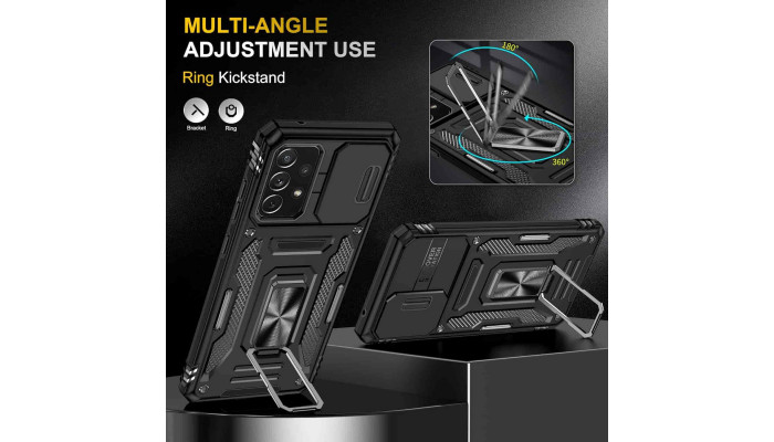 Ударопрочный чехол Camshield Army Ring для Samsung Galaxy A73 5G Черный / Black - фото