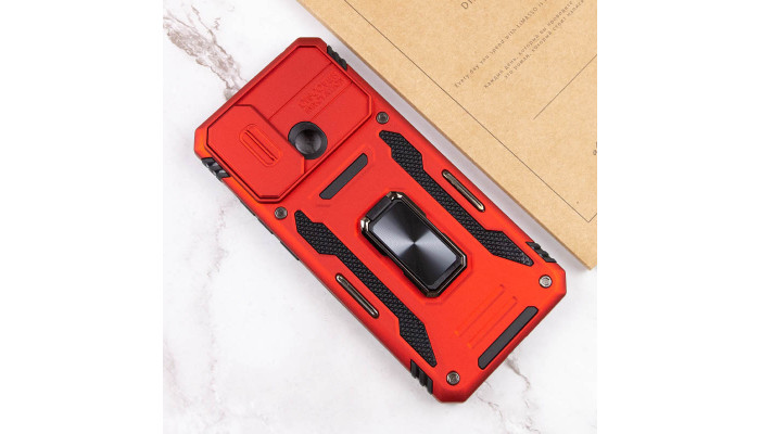 Ударопрочный чехол Camshield Army Ring для Xiaomi Redmi 10C Красный / Red - фото