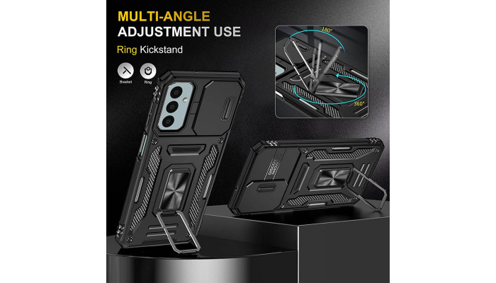 Ударопрочный чехол Camshield Army Ring для Samsung Galaxy M23 5G / M13 4G Черный / Black - фото