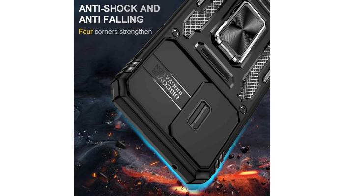 Ударостійкий чохол Camshield Army Ring для Samsung Galaxy A34 5G Чорний / Black - фото