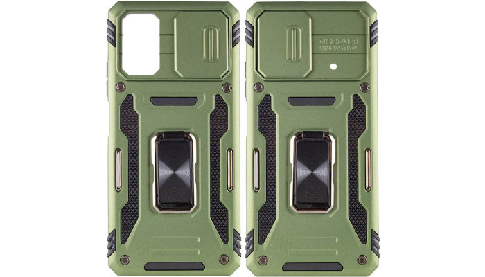 Ударопрочный чехол Camshield Army Ring для Xiaomi Poco X5 Pro 5G / Note 12 Pro 5G Оливковый / Army Green - фото