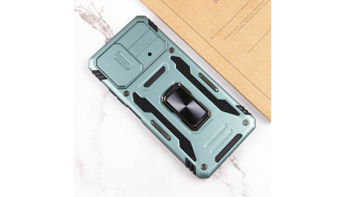 Ударостійкий чохол Camshield Army Ring для Xiaomi Poco F5 / Note 12 Turbo Зелений / Light Green - фото