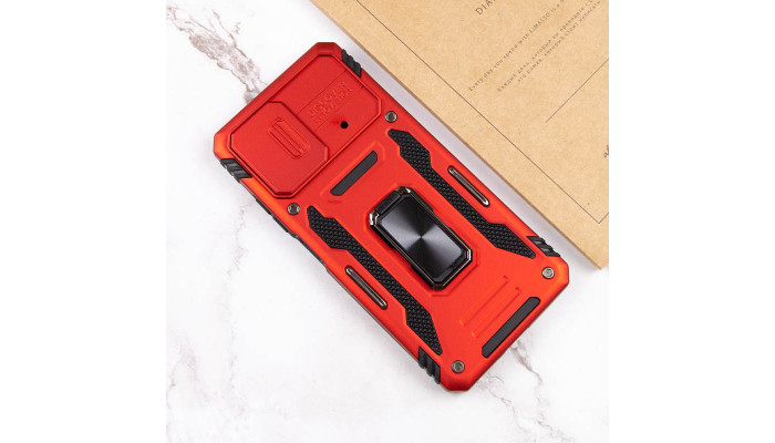 Ударопрочный чехол Camshield Army Ring для Xiaomi Poco F5 / Note 12 Turbo Красный / Red - фото