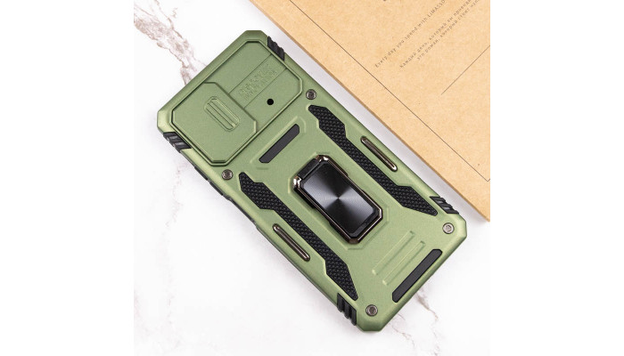 Ударопрочный чехол Camshield Army Ring для Xiaomi Poco F5 / Note 12 Turbo Оливковый / Army Green - фото