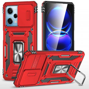 Ударопрочный чехол Camshield Army Ring для Xiaomi Redmi 12 / Poco M6 Pro 5G Красный / Red