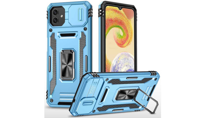 Ударопрочный чехол Camshield Army Ring для Samsung Galaxy A05 Голубой / Light Blue - фото