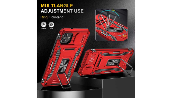 Ударопрочный чехол Camshield Army Ring для Samsung Galaxy A05 Красный / Red - фото