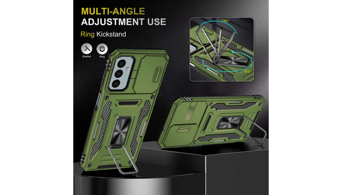 Ударопрочный чехол Camshield Army Ring для Samsung Galaxy A15 4G/5G Оливковый / Army Green - фото