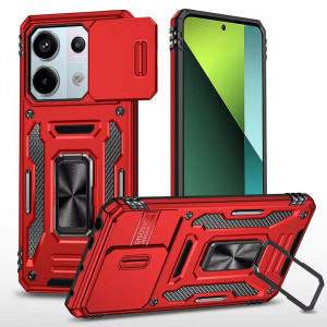 Ударопрочный чехол Camshield Army Ring для Xiaomi Redmi Note 13 Pro 4G / Poco M6 Pro 4G Красный / Red