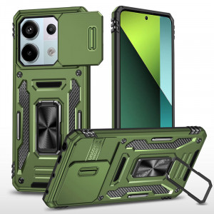 Ударопрочный чехол Camshield Army Ring для Xiaomi Redmi Note 13 Pro 4G / Poco M6 Pro 4G Оливковый / Army Green