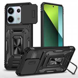 Ударопрочный чехол Camshield Army Ring для Xiaomi Redmi Note 13 Pro 4G / Poco M6 Pro 4G Черный / Black