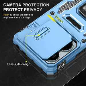 Ударопрочный чехол Camshield Army Ring для Xiaomi Poco X6 / Note 13 Pro 5G Голубой / Light Blue