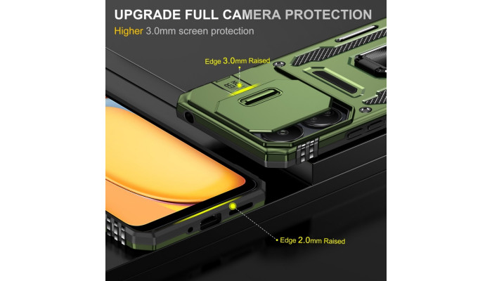 Ударопрочный чехол Camshield Army Ring для Xiaomi Poco X6 / Note 13 Pro 5G Оливковый / Army Green - фото