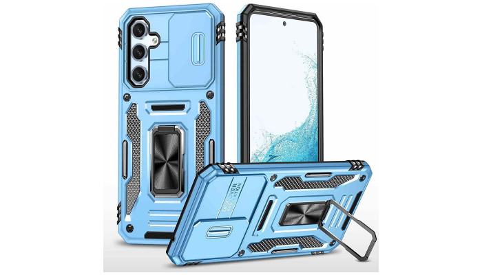 Ударопрочный чехол Camshield Army Ring для Samsung Galaxy A35 / A55 Голубой / Light Blue - фото