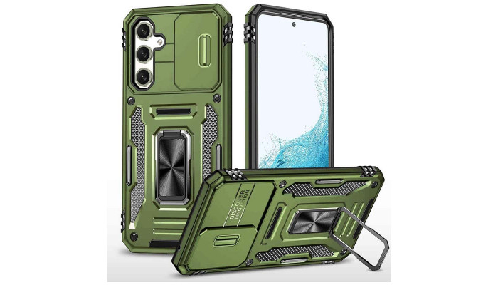 Ударостійкий чохол Camshield Army Ring для Samsung Galaxy A35 / A55 Оливковий / Army Green - фото