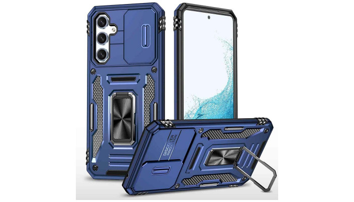 Ударостійкий чохол Camshield Army Ring для Samsung Galaxy A35 / A55 Синій / Navy - фото