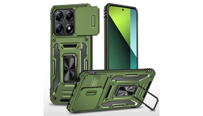 Ударопрочный чехол Camshield Army Ring для Xiaomi 14T Оливковый / Army Green - фото