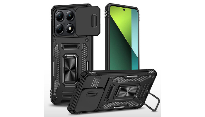 Ударопрочный чехол Camshield Army Ring для Xiaomi 14T Pro Черный / Black - фото