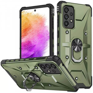 Ударостійкий чохол Pathfinder Ring для Samsung Galaxy A52 4G / A52 5G Зелений / Army Green