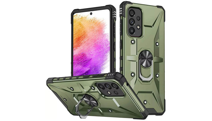 Ударостійкий чохол Pathfinder Ring для Samsung Galaxy A33 5G Зелений / Army Green - фото