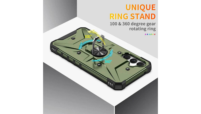 Ударостійкий чохол Pathfinder Ring для Samsung Galaxy A34 5G Зелений / Army Green - фото