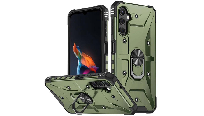 Ударопрочный чехол Pathfinder Ring для Samsung Galaxy A14 4G/5G Зеленый / Army Green - фото