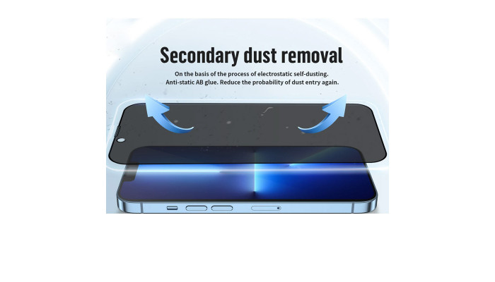 Захисне 2.5D скло Blueo Full Cover Anti-Peep для Apple iPhone 15 (6.1