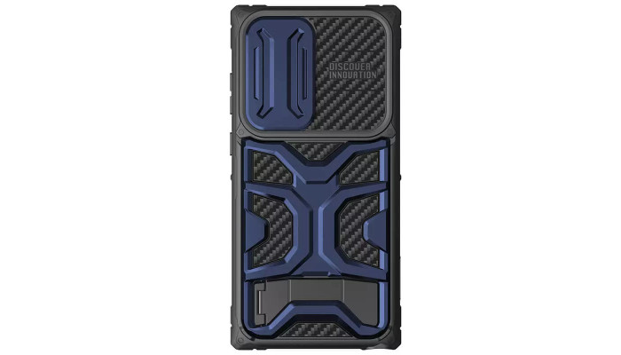 TPU+PC чехол Nillkin CamShield Adventurer Pro (шторка на камеру) для Samsung Galaxy S23 Ultra Interstellar Blue - фото