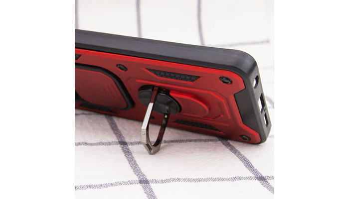 Ударопрочный чехол Camshield Serge Ring для Xiaomi Redmi Note 9 / Redmi 10X Красный - фото