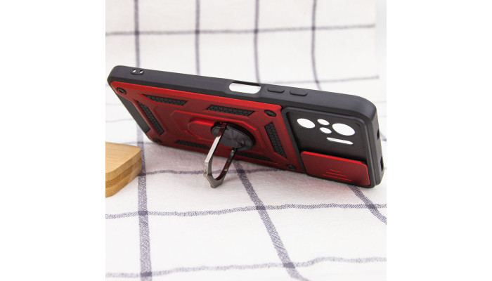 Ударопрочный чехол Camshield Serge Ring для Xiaomi Redmi Note 10 / Note 10s / Poco M5s Красный - фото