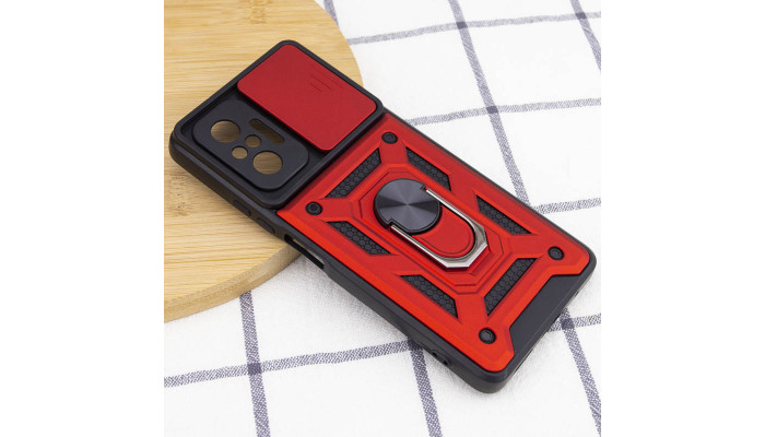 Ударопрочный чехол Camshield Serge Ring для Xiaomi Redmi Note 10 Pro / 10 Pro Max Красный - фото