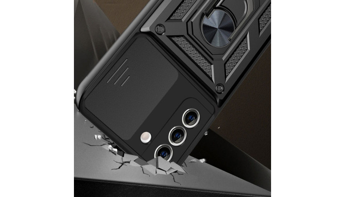 Ударопрочный чехол Camshield Serge Ring для Samsung Galaxy S21+ Черный - фото