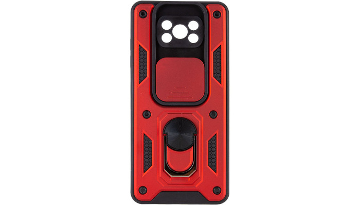 Ударопрочный чехол Camshield Serge Ring для Xiaomi Poco X3 NFC / Poco X3 Pro Красный - фото