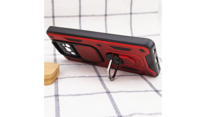 Ударопрочный чехол Camshield Serge Ring для Xiaomi Poco X3 NFC / Poco X3 Pro Красный - фото