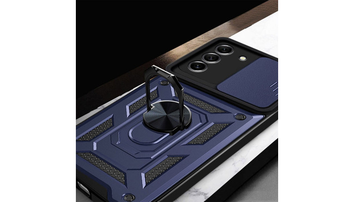 Ударопрочный чехол Camshield Serge Ring для Samsung Galaxy S21 FE Синий - фото