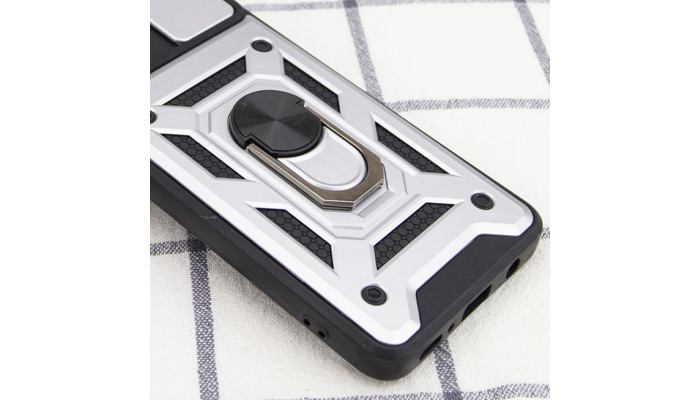 Ударопрочный чехол Camshield Serge Ring для Xiaomi 11T / 11T Pro Серебряный - фото