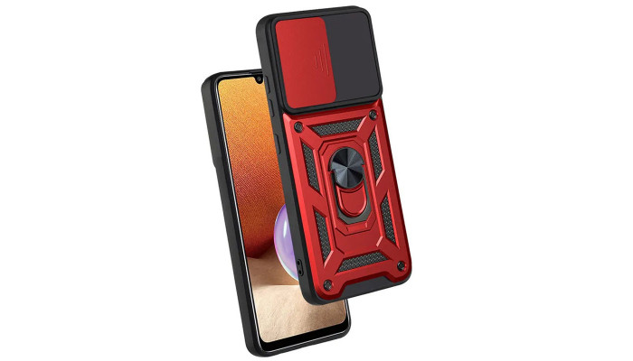 Ударопрочный чехол Camshield Serge Ring для Samsung Galaxy A03 Core Красный - фото