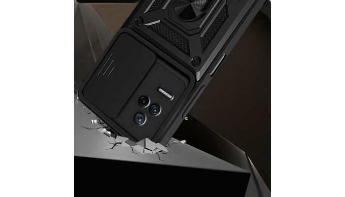 Ударостійкий чохол Camshield Serge Ring для Xiaomi Poco F4 Чорний - фото