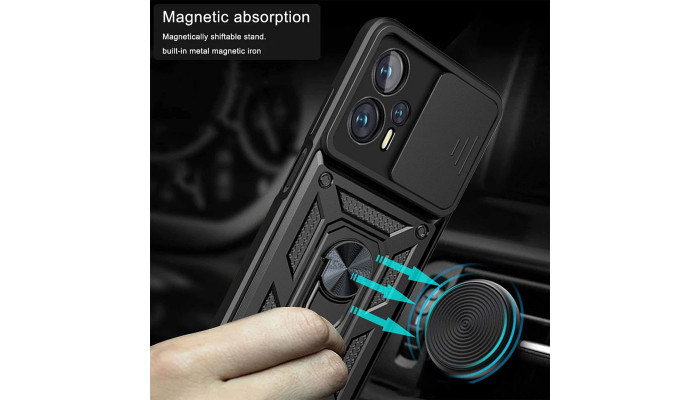Ударопрочный чехол Camshield Serge Ring для Xiaomi Poco X4 GT Черный - фото